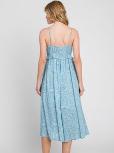 Liza Floral Print Dress in Blue