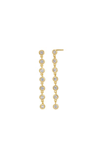 Cici Bezel Duster Earrings in Gold by LILI CLASPE