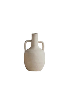 Double Handled Vase in Cream