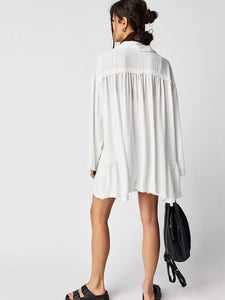 Moonstruck Shirt Dress in Ivory by FREE PEOPLE