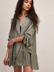 Moonstruck Shirt Dress in Serpent by FREE PEOPLE