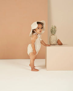 Kaia Romper in Dove Check by RYLEE + CRU