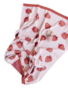 Organic Baby Blanket in Strawberries