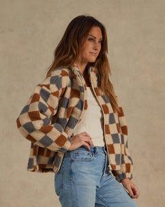 Coco Jacket in Shearling Check by RYLEE + CRU