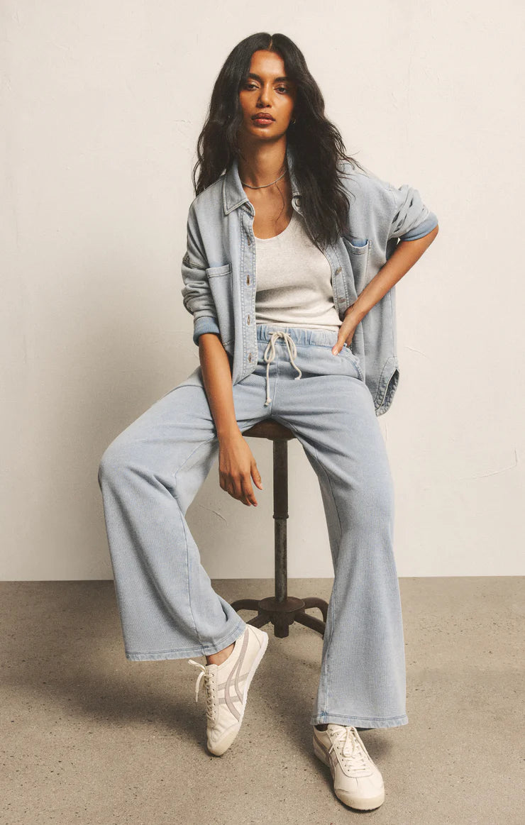 Hunter Knit Denim Pant in Washed Indigo by Z SUPPLY – isla + may