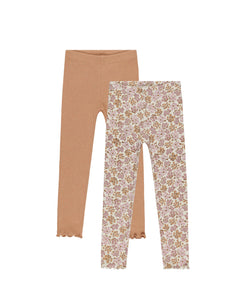 Ribbed Legging Set in Wildflower, Grapefruit by RYLEE + CRU