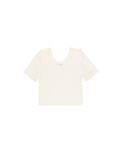 Pointelle Tee in Ivory by RYLEE + CRU