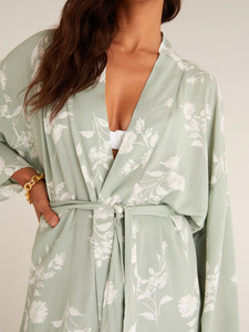 Bed to Beach Floral Kimono in Soft Sage by Z SUPPLY