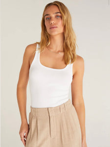 Audrey Rib Tank in White by Z SUPPLY
