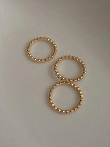 Beaded Diamonte Ring Set in Gold by LUV AJ