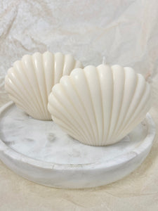 Shell Candle in White