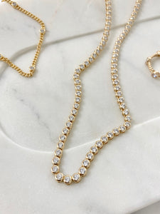 Reese Tennis Necklace in Gold by LILI CLASPE