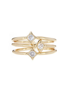 Bezel Charm Ring Set in Gold by LUV AJ