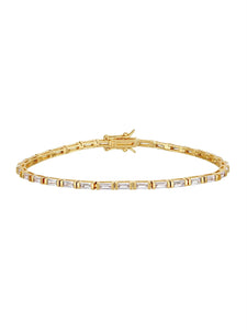 Gigi Baguette Tennis Bracelet in Gold by LILI CLASPE
