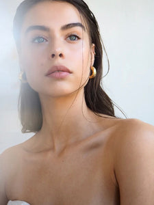 Small Gina Hoops in Gold by LILI CLASPE