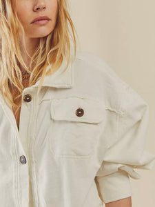 Saturday Shirt Jacket in Lazy Bones by FREE PEOPLE