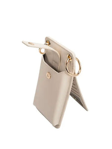 Tina Recycled Vegan Leather Small Crossbody Wallet in Ivory