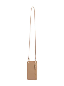 Tina Recycled Vegan Leather Small Crossbody Wallet in Nude