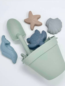 Sea Foam Sand Bucket + Toys