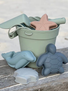 Sea Foam Sand Bucket + Toys