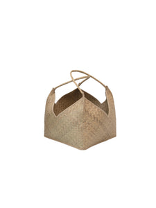 Medium Hand-Woven Seagrass Basket with Handles