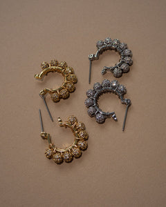 Pave Dome Wrap Hoops in Gold in LUV AJ