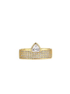 Trillion Pave Cigar Ring by LILI CLASPE